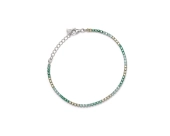 Srebrna bransoletka z zielonymi i żółtymi cyrkoniami