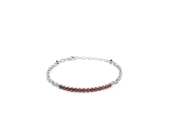 Bransoletka srebrna z czerwonymi cyrkoniami