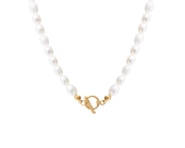 Naszyjnik z perłami pozłacany