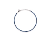 Bransoletka srebrna z granatowymi prostokątnymi cyrkoniami