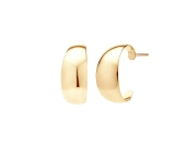 Kolczyki srebrne pozłacane koła o szerokim przekroju zapinane na sztyft