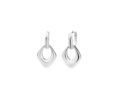 Kolczyki srebrne wiszące o geometrycznym kształcie i lśniącej powierzchni