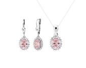 Komplet srebrny z sułtanitem i białymi cyrkoniami