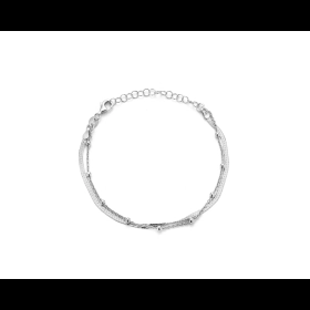 Bransoletka srebrna podw&oacute;jna z kulkami