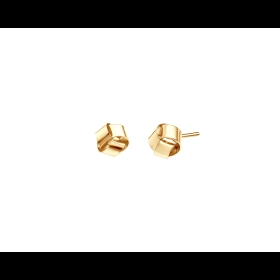 Kolczyki srebrne pozłacane wstążki nowoczesne