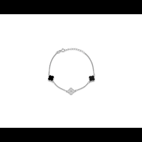 Bransoletka srebrna z cyrkonią i emalią