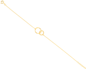 Srebrna bransoletka łańcuszkowa pozłacana z elementem ozdobnym w kształcie splecionych ze sobą obrączek