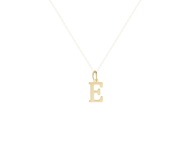 Zawieszka złota w kształcie litery E