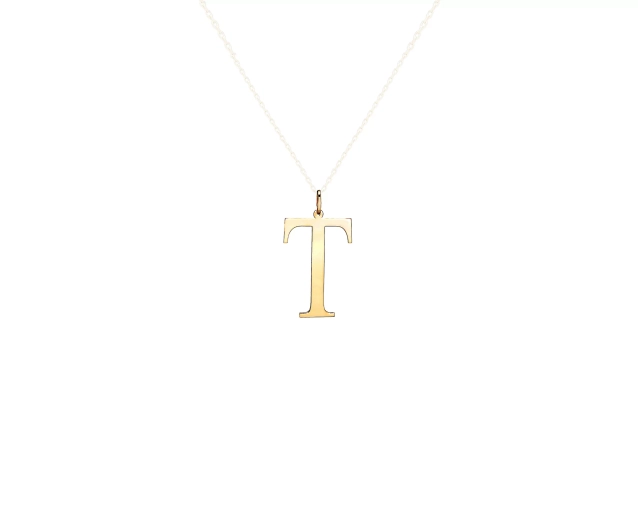 Zawieszka złota do naszyjnika w kształcie litery T