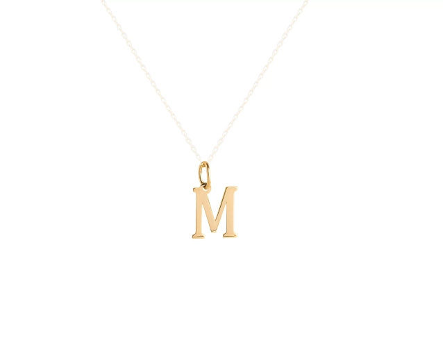 Zawieszka złota do naszyjnika w kształcie litery M