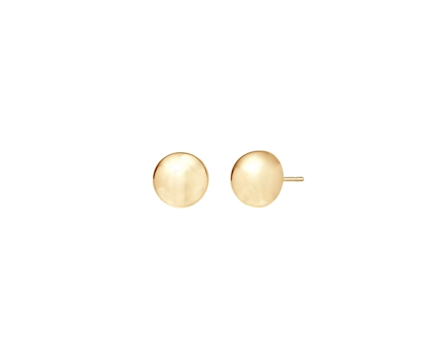 Kolczyki złote punktowe okrągłe wypukłe w kształcie kulki