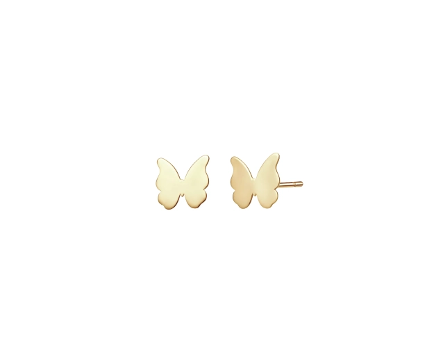 Kolczyki złote punktowe w kształcie motylków
