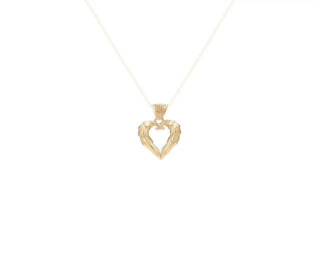 Zawieszka złota w kształcie serca o rzeźbionej powierzchni