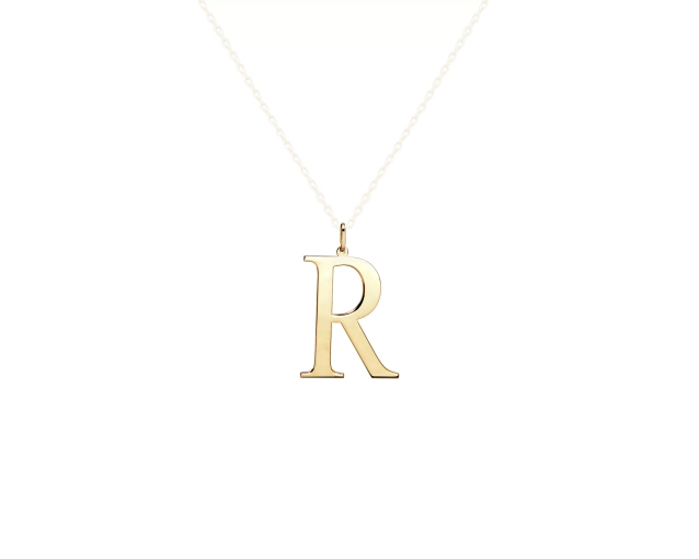 Zawieszka złota w kształcie litery R