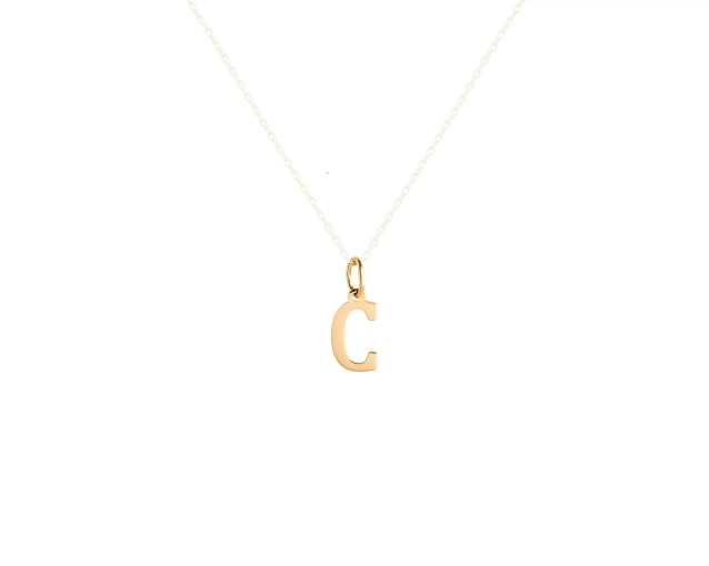 Zawieszka złota do naszyjnika w kształcie litery C