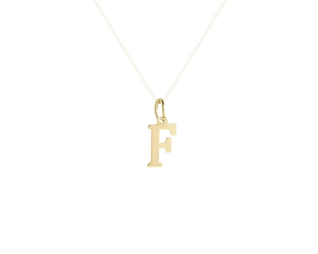 Zawieszka złota w kształcie litery F