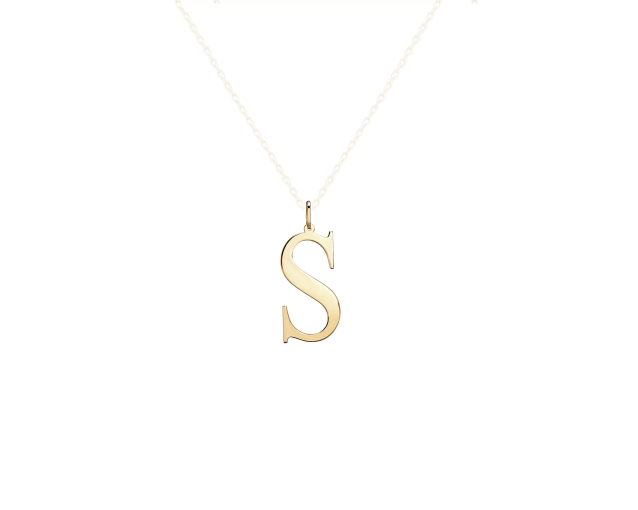 Zawieszka złota w kształcie litery S