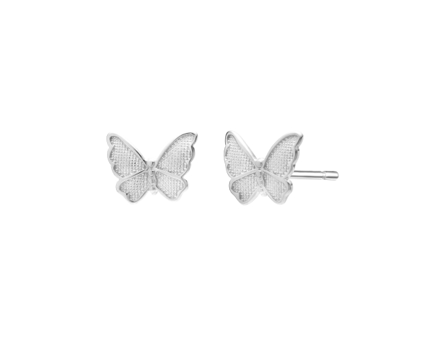 Kolczyki srebrne punktowe w kształcie motyli