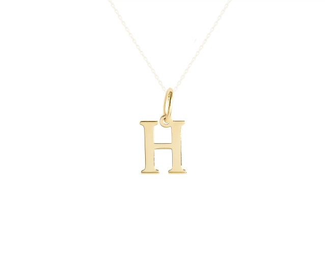 Zawieszka złota w kształcie litery H