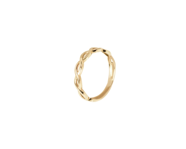 Pierścionek złoty ze splotem w kształcie helisy