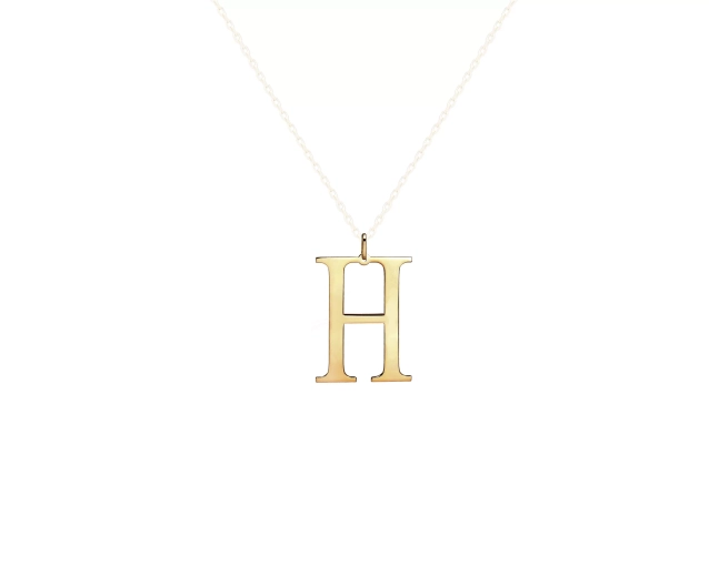 Zawieszka złota w kształcie litery H