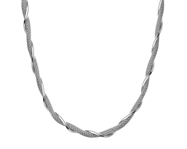 Naszyjnik z podwójnym skręconym łańcuszkiem - lisi ogon i Cordano.