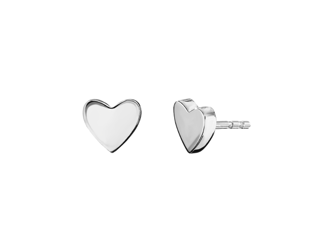 Kolczyki srebrne punktowe w kształcie serc