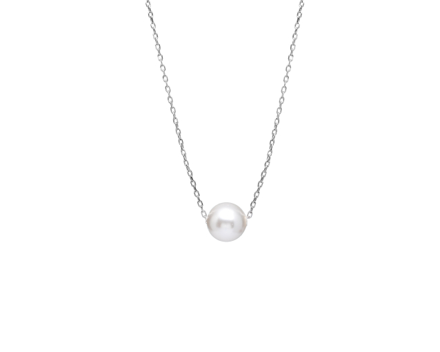 Naszyjnik srebrny z białą perłą