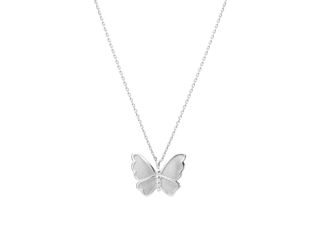 Naszyjnik srebrny z wisiorkiem w kształcie motyla