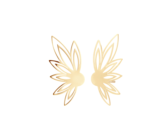 Kolczyki srebrne pozłacane nausznice w kształcie kwiatu