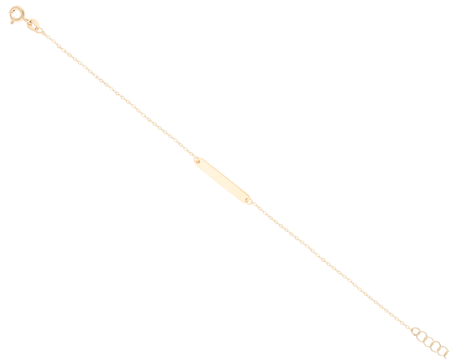 Bransoletka złota łańcuszkowa regulowana z podłużnym elementem ozdobnym