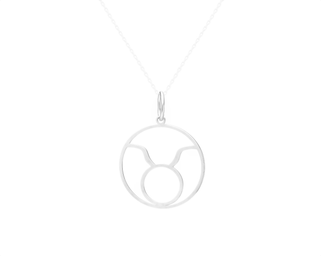 Zawieszka srebrna okrągła znak zodiaku Byk
