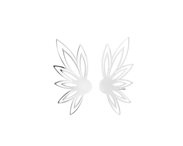 Kolczyki srebrne nausznice na sztyft w kształcie kwiatu