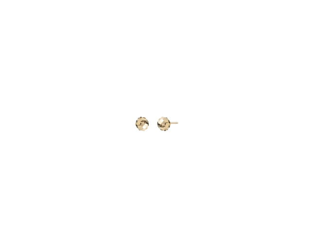 Złote kolczyki punktowe kulki na sztyfcie diamentowy szlif