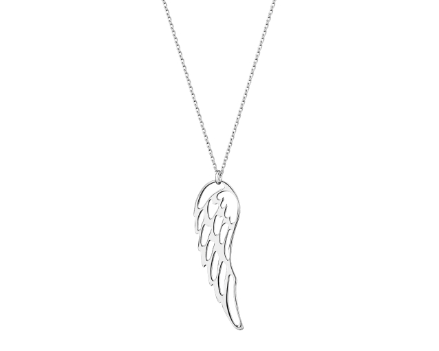 Naszyjnik srebrny z zawieszką w kształcie skrzydła