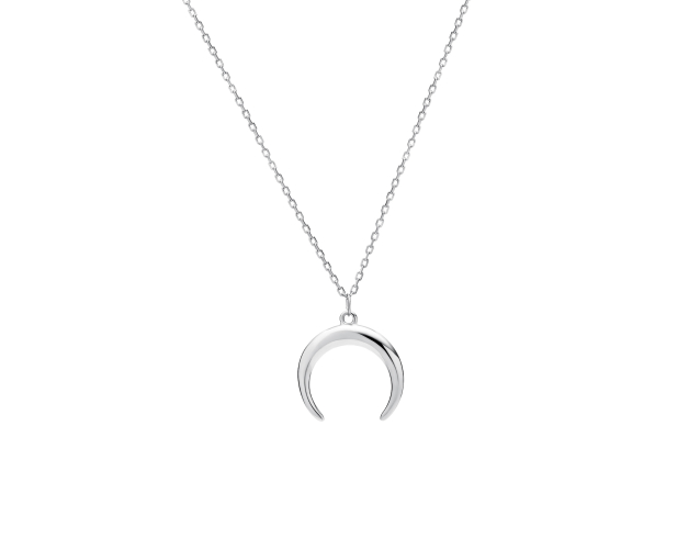 Naszyjnik srebrny łańcuszkowy z wisiorkiem w kształcie księżyca