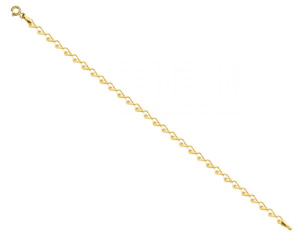 Bransoletka złota segmentowa z nacięciami na krawędzi ogniw