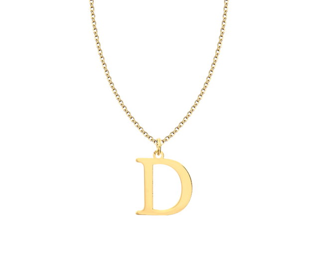 Naszyjnik złoty łańcuszkowy z literką D