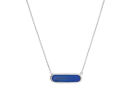naszyjnik srebrny tytanowy granatowy