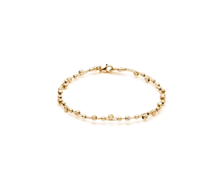 Bransoletka złota usztywniana z żółtymi kulkami