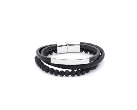 Bransoletka męska skórzana