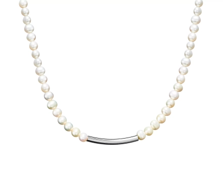 Naszyjnik srebrny sznur pereł