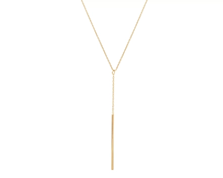 Złoty naszyjnik krawatka, pręcik, złoto 585, delikatny, elegancki