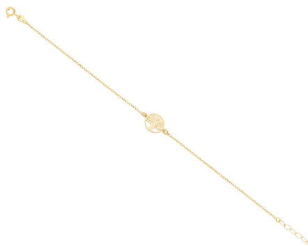 Bransoletka srebrna drzewo pozłacana