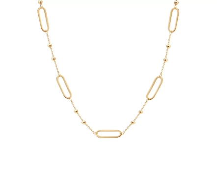 Złoty naszyjnik z geometrycznymi ogniwami