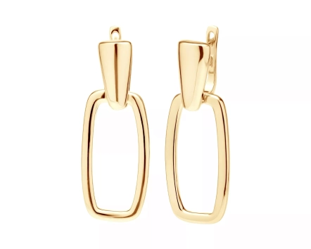 Kolczyki srebrne pozłacane wiszące geometryczne