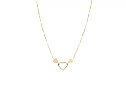 Naszyjnik złoty z trzema sercami 