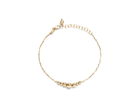 Bransoletka złota łańcuszkowa z koralikami