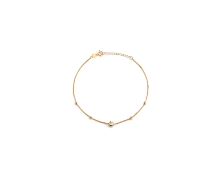 Bransoletka złota z kulkami na delikatnym łańcuszku ze złota 585