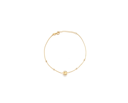 Bransoletka złota z kulką i drobnymi kulkami